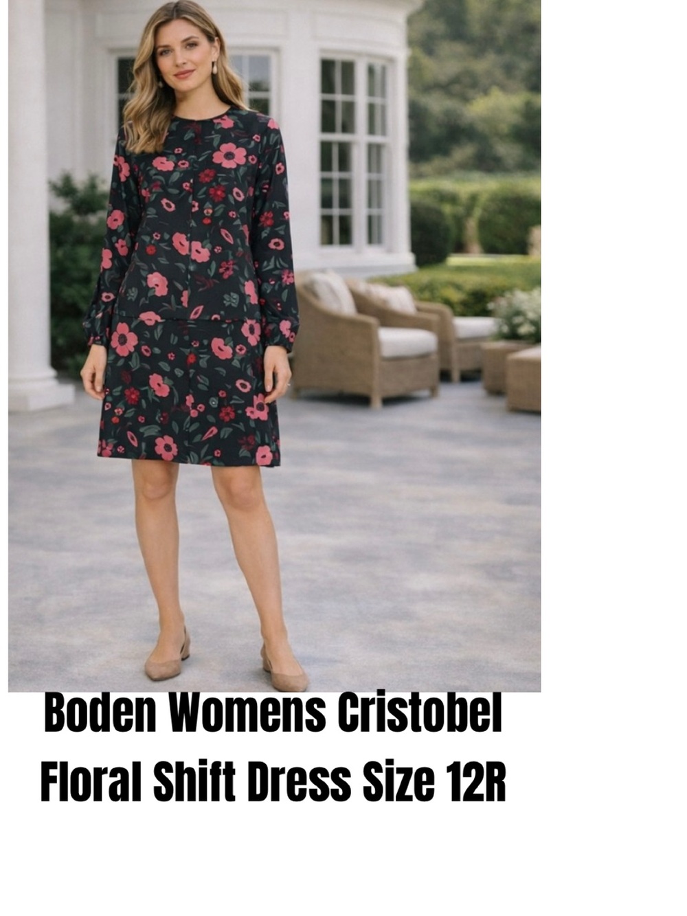 Boden Womens Cristobel Floral Shift Dress Size 12R